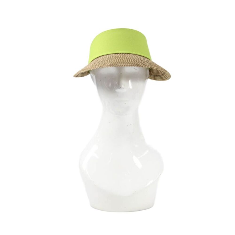 Eric Javits Womens Straw Woven Sun Visor Hat Beige One Size